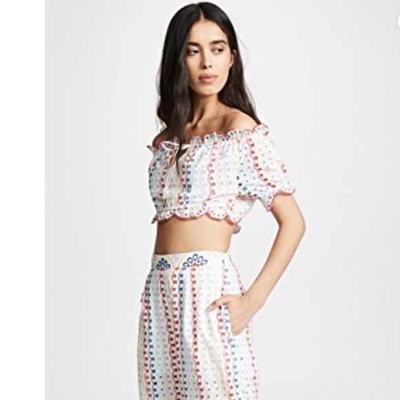 RED CARTER Maya Rainbow Eyelet Crop Top - Picture 3 of 5